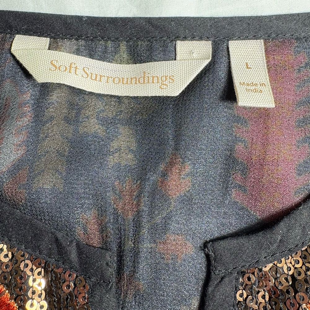 Soft Surroundings Vibrant Patchwork Sequin Dress - image 8